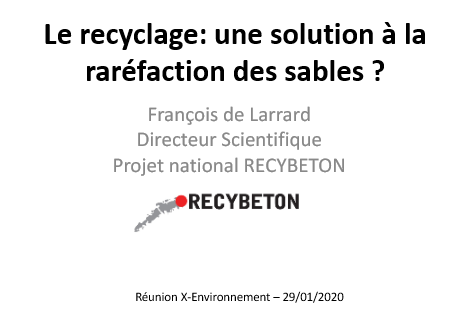 [Réunion-débat] Le recyclage: une solution à la raréfaction des sables ?